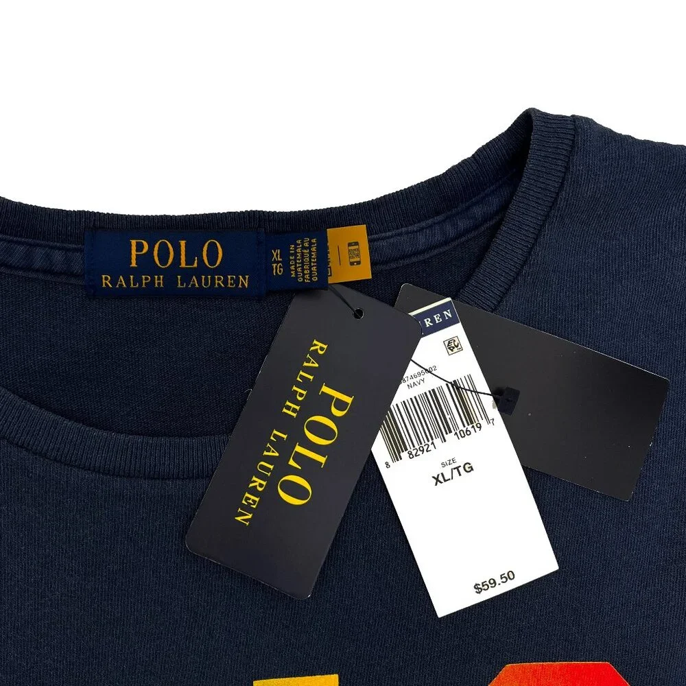 Ralph Lauren Polo New Classic Fit T Shirt Polo 67 Graphic Blue Mens XL X-Large